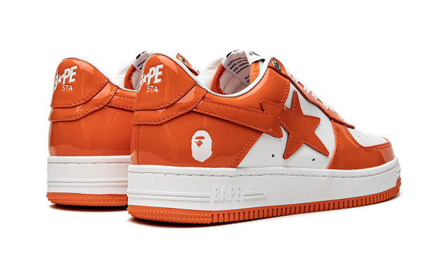 Bape Sta Lackleder Orange Weiß