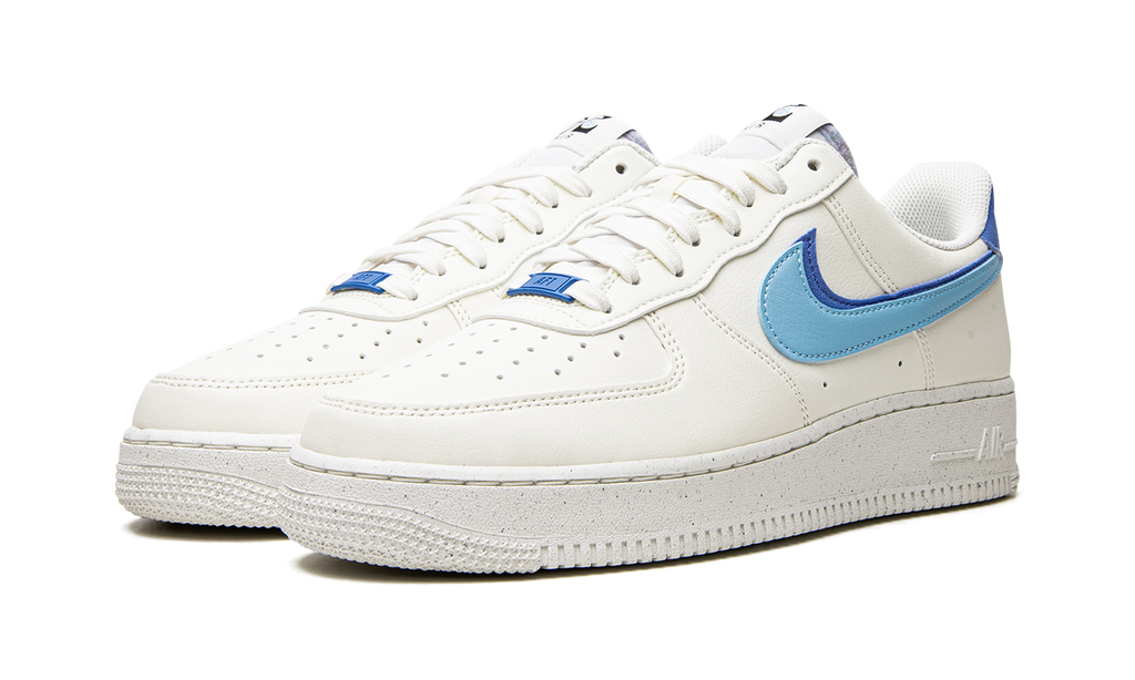 Nike Air Force 1 Double Swoosh Weiß Mittelblau
