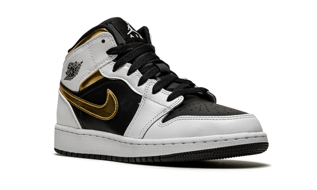 Jordan 1 Mid Weiß Gold Schwarz