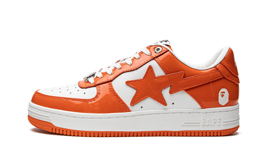 Bape Sta Lackleder Orange Weiß