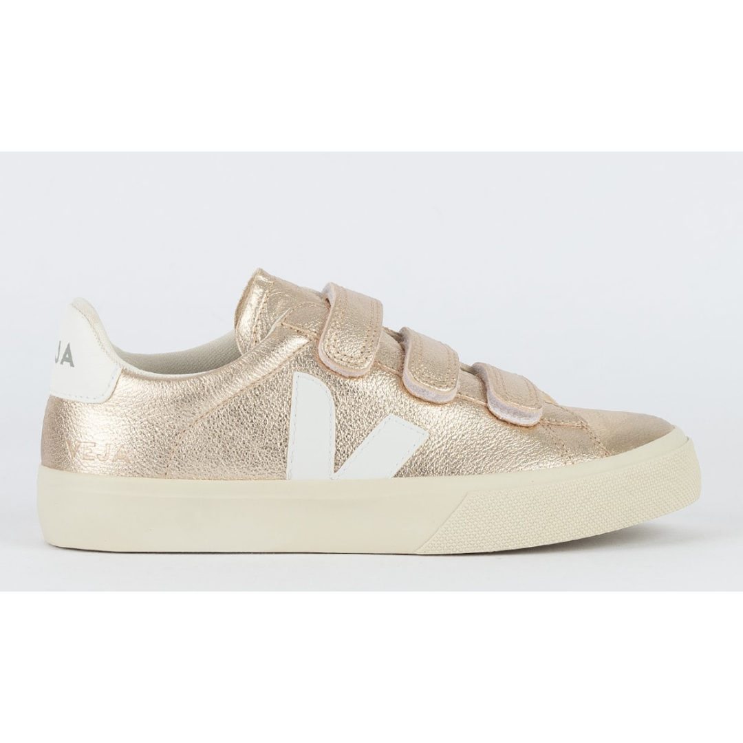Vert Shoes Logo Chromfreies Leder Platin Weiß 