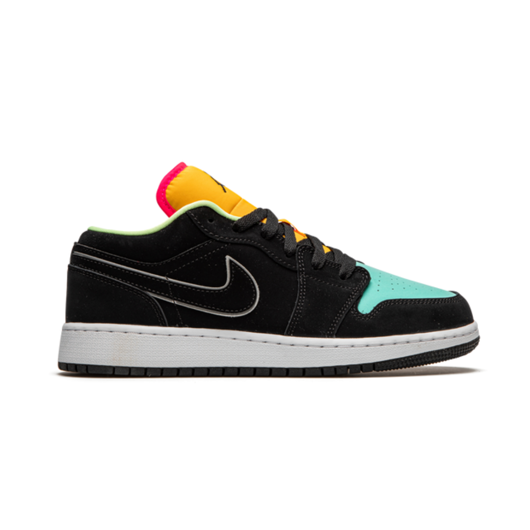 Jordan 1 Low Schwarz Aurora Grün Laser Orange 
