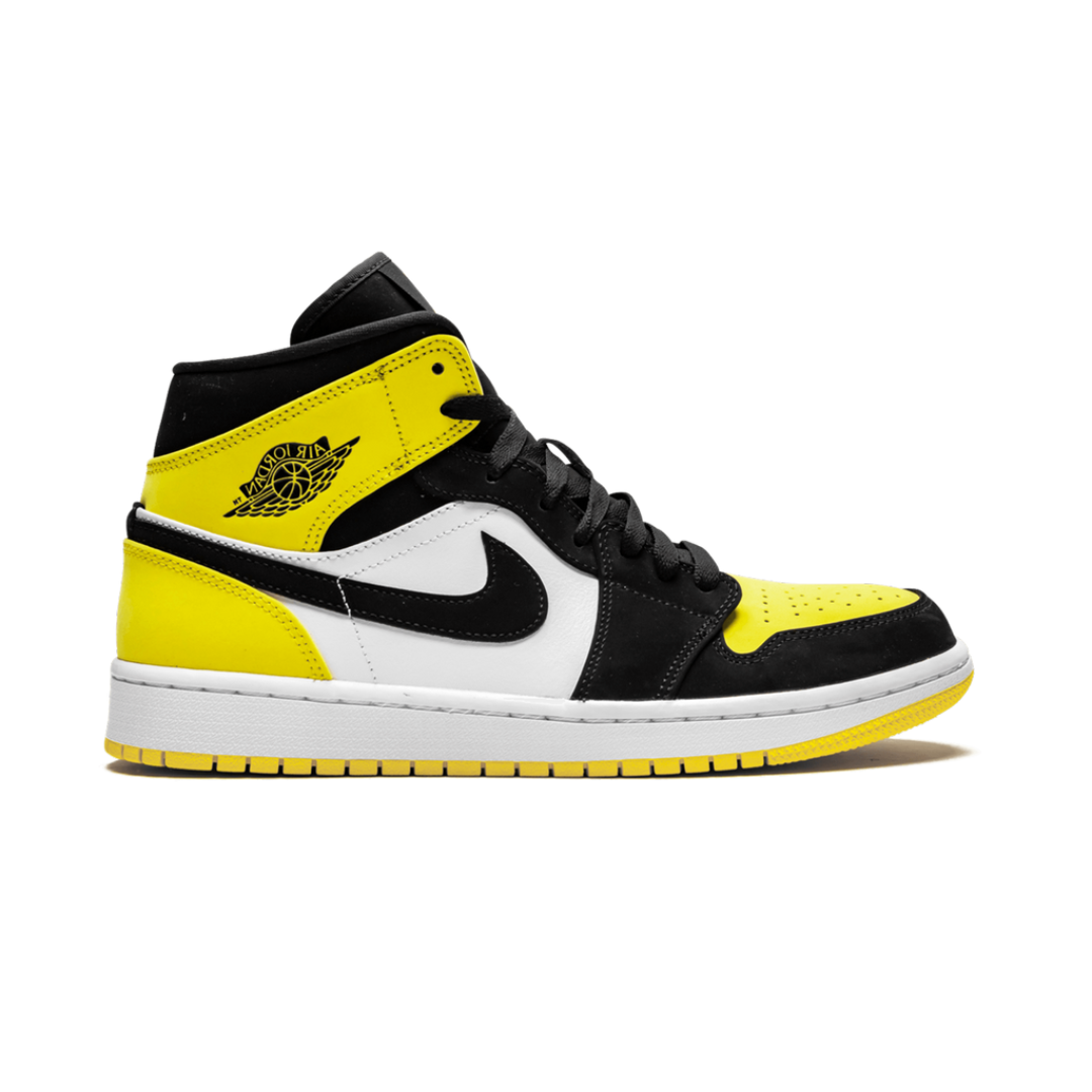 Jordan 1 Mid Gelbe Zehenpartie Schwarz 