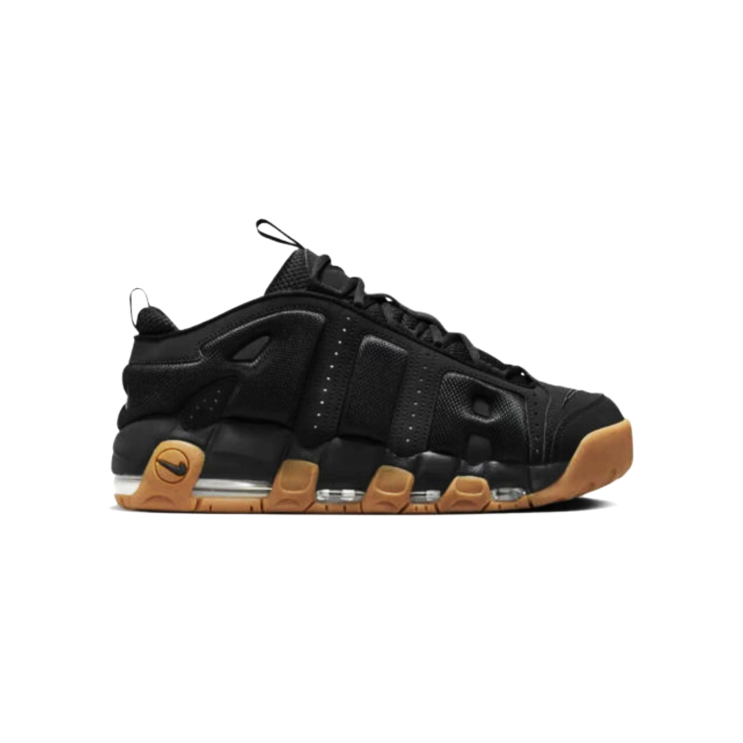 Nike Air More Uptempo Low Schwarzer Gummi