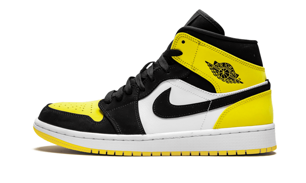 Jordan 1 Mid Gelbe Zehenpartie Schwarz 