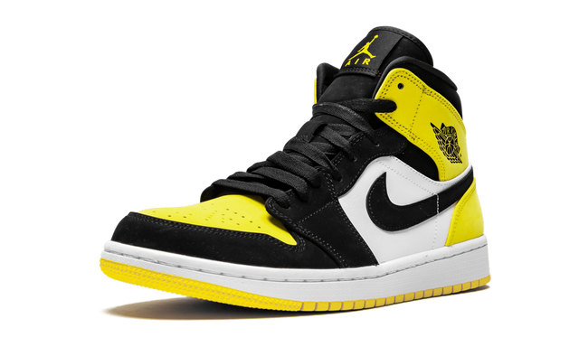 Jordan 1 Mid Gelbe Zehenpartie Schwarz 