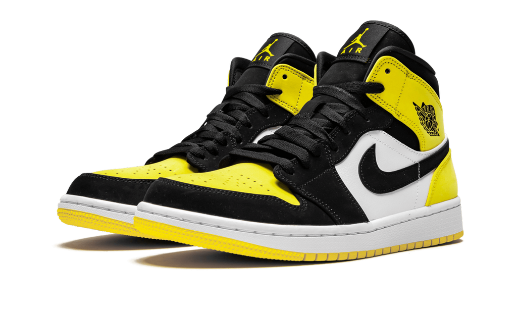 Jordan 1 Mid Gelbe Zehenpartie Schwarz 