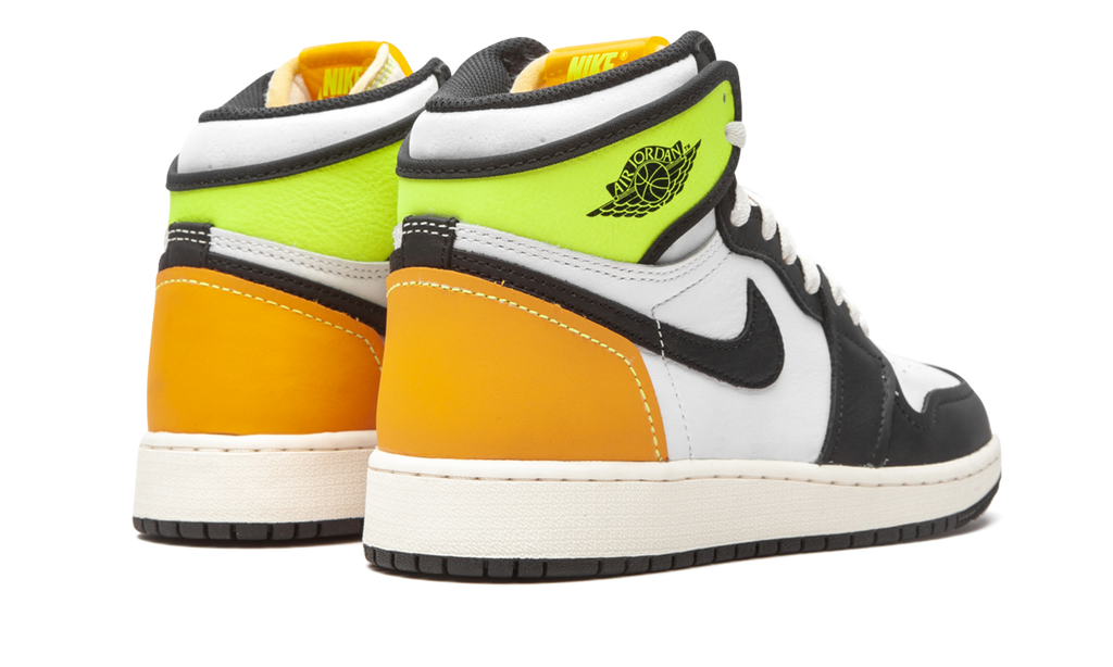 Jordan 1 Retro High Weiß Schwarz Volt University Gold
