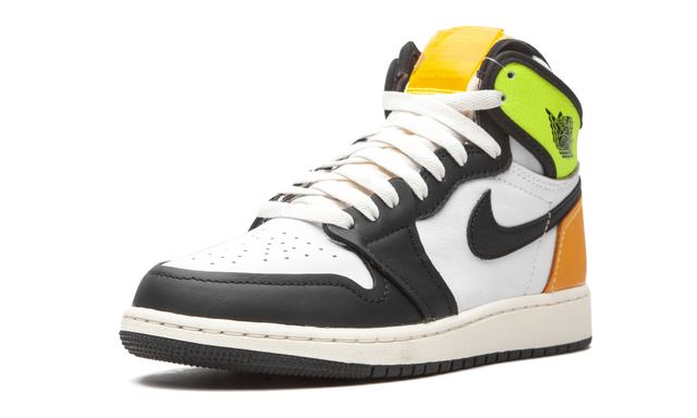 Jordan 1 Retro High Weiß Schwarz Volt University Gold