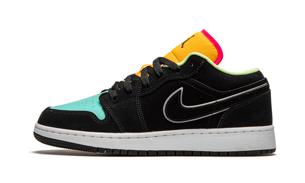 Jordan 1 Low Schwarz Aurora Grün Laser Orange 