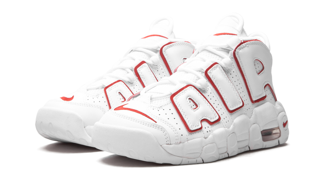 Nike Air More Uptempo Weiß Varsity Roter Umriss