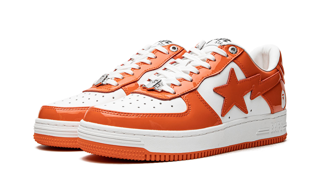 Bape Sta Lackleder Orange Weiß