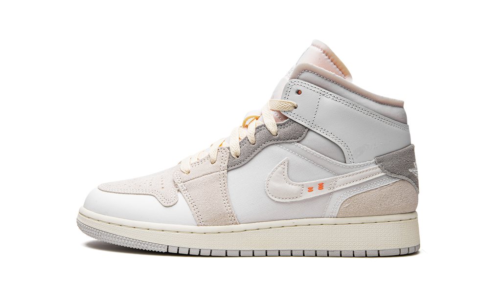Jordan 1 Mid Craft Inside Out Weiß Grau