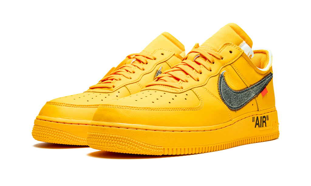 Nike Air Force 1 Low Off-White University Gold Metallic Silber